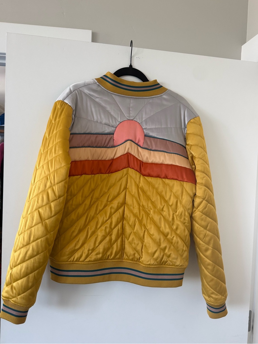 Classic Rock Couture Dolly Western Mustard Bomber Jacket Size Large